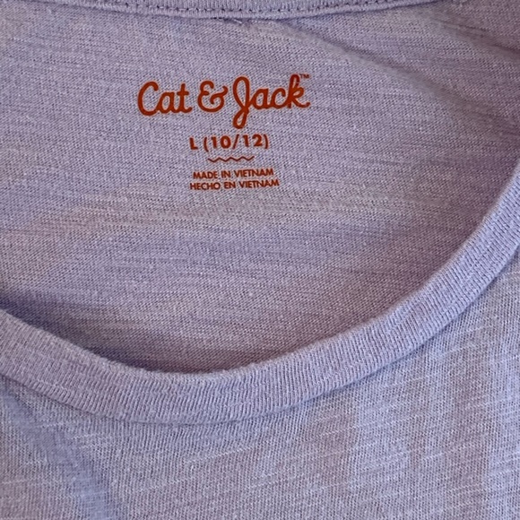 Purple short sleeve T-shirt shooting stars ruffle on back size 10/12 - Picture 3 of 7